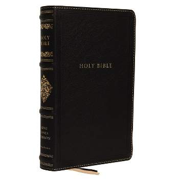 Kjv, Sovereign Collection Bible, Personal Size, Genuine Leather, Black, Red Letter Edition, Comfort Print - by  Thomas Nelson (Leather Bound)