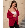 Coolmee Women's Casual Lapel Open Front Cardigan Long Sleeve Sweater Ribbed Knit Outwear - 4 of 4