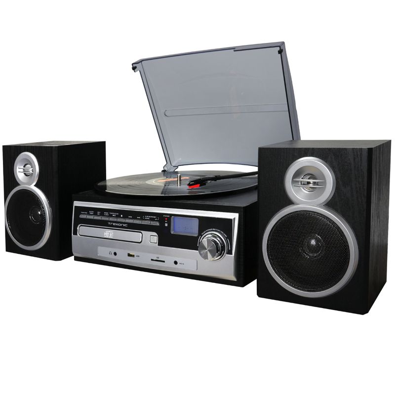 Trexonic 3-Speed Vinyl Turntable Home Stereo System, 3 of 7