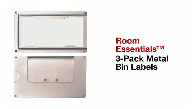 3pk Metal Bin Labels Nickel - Room Essentials&#8482;: Clip-On, Multipurpose, for Cube Storage, Gray, 3-Pack, 2 of 7, play video