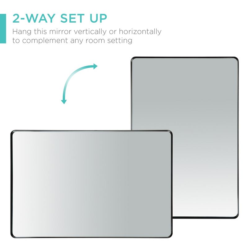 Best Choice Products 24x36in Recessed Bathroom Vanity 2-Way Wall Mirror w/ Rounded Corners, Anti-Blast Film, 3 of 11