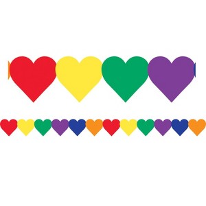 Hygloss Multi-Color Hearts Border, 12 Strips/36 Feet (Pack of 6) - 1 of 1