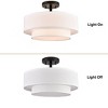 Claxy Modern 3-Light Semi Flush Ceiling Light with 2 Tier Fabric Drum Shade - 4 of 4