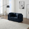LOVMOR Contemporary Modern Upholstered Fabric Sofa with Storage Seats and Ottomans, 2 Seater Sofa Fabric Couch with Adjustable Arms and Backs - 2 of 4