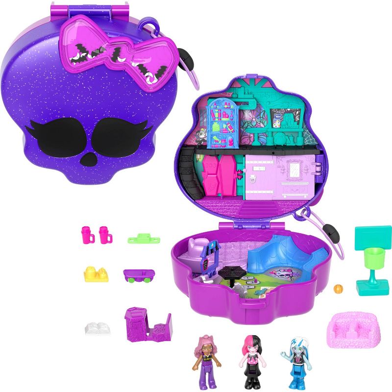 Polly Pocket Monster High Compact with 3 Micro Dolls &#38; 10 Accessories, 1 of 7