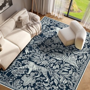 Modern Abstract Tiger Pattern Area Rugs For Living Room Bedroom Indoor Washable Low Pile Non Slip Carpet Soft Lightweight Easy Care Rug Home Decor - 1 of 4