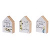 Transpac MDF Floral House Block Decor Set of 3 Spring Home Decorations Freestanding Signs for Spring and Summer - 2 of 3