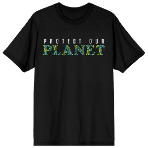 Sunny Days Earth Day Protect Our Planet Crew Neck Short Sleeve Black Adult T-shirt - 1 of 3