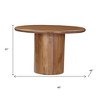HomeRoots 48" Brown Solid Wood Pedestal Base Round Top Dining Table - 3 of 4