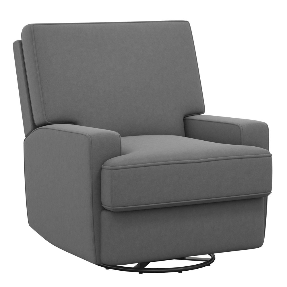 Baby Relax Jasiah Swivel Glider Recliner Chair - Dark Gray Velvet -  89667712