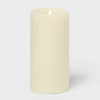 4" x 8" LED Pillar Cream - Threshold™: Paraffin Wax, Battery Operated, Off-White Decorative Candle - 3 of 3