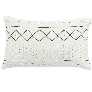 Tari Pillow - Black/White - 12"X20" - Safavieh - 1 of 4