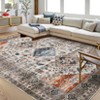 Washable Vintage Printed Rug Non Slip Low Pile Rug Soft Throw Floor Cover Foldable Indoor Carpet for Living Room Bedroom Playroom Nursery - 2 of 4