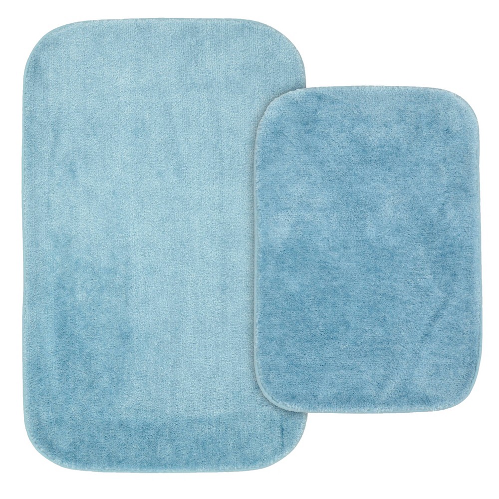 2pc Traditional Nylon Washable Bathroom Rug Set Basin Blue - Garland was $24.99 now $16.39 (34.0% off)