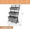 SEVOBAL Rolling Laundry Hamper Sorter Freestanding Laundry Hamper with 6 Adjustable Storage Baskets for Bedroom Laundry, Gray, 22.62"*14.82"*5.07" - 3 of 4