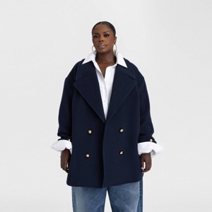 KBB by KAHLANA Women's 'The Pea Coat' - Navy Blue - 1 of 2