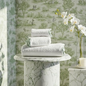 Lotus Linen Luxury Scallop Piping Bath Towel Sets (6-Piece) - 1 of 4