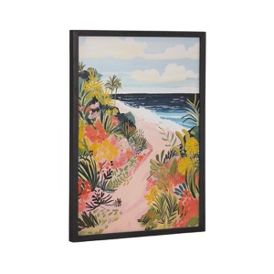Kate & Laurel All Things Decor 12"x16" Gallery Tropical Bright Ocean Path Landscape Print by The Creative Bunch Studio Black - 1 of 4