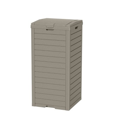 Syemin Outdoor Trash Cans 38 Gallon Outdoor Trash Can Waterproof Garbage Can with Lid Indoor Outdoor Use Trash Bin, Grey, 16.1"*16.26"*33.86"