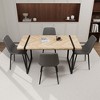 NicBex Dining Table Set for 4 Modern Dining Table with Oak Wooden Tabletop and 4 Suede Chairs for Dining Rooms - 4 of 4
