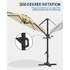 10FT Sepia Cantilever Umbrella with Base Round Top Patio Umbrella Sun Shade Windproof Offset Umbrella with 360-Degree Rotation - 3 of 4
