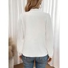 Women's V-Neck Ruffle Blouse Casual Long Sleeve Fitted Dress Shirt Elegant Office Casual Top - 4 of 4