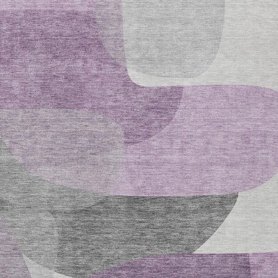 HomeRoots 10' X 14' Purple And Gray Abstract Washable Indoor Outdoor Area Rug
