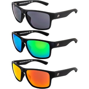3 Pairs of Birdz Eyewear GLIDE Safety Glasses with Smoke, Green Mirror, Red Mirror Lenses - 1 of 4