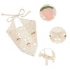 Unique Bargains Women's Fashion Watermelon Hollow Triangle Headwrap 21.26"x10.24" Beige 1 Pc - 2 of 4