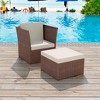 vidaXL Outdoor Furniture Sets Brown Powder-coated steel Medium Durable - 2 of 4
