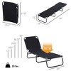 Folding Chaise Lounge Pool Chairs, Outdoor Sun Tanning Chairs with 5-Level Reclining Back, Steel Frame for Beach, Patio - 3 of 4