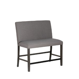 Powell Set of 2 Barnes Upholstered Counter Bench Black/Gray - 1 of 4