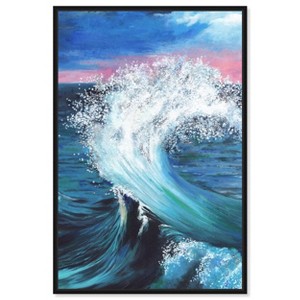 Art Remedy Big Wave Vibrant Coastal Wall Art Print, 36" x 54, Black ...