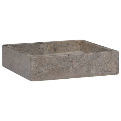 Gray Marble Square Vanity Sink 15.7 in.