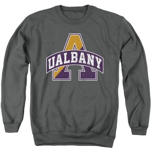 University at Albany Official Distressed Primary Adult Crewneck Sweatshirt - 1 of 4
