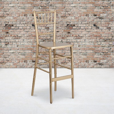 Gold and Brown Wood Chiavari Stackable Barstool