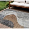 Gray Charcoal And Brown Abstract Washable Indoor Outdoor Area Rug - 2 of 4