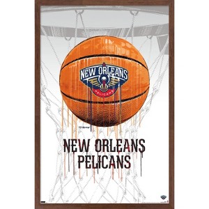 Trends International NBA New Orleans Pelicans - Drip Basketball 21 Framed Wall Poster Prints - 1 of 4