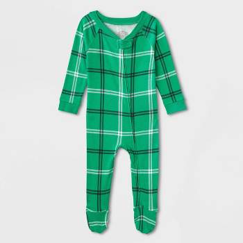 Baby Plaid Matching Family Footed Pajama - Wondershop™ Green