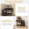 Okak Vanity Desk with Removable Pull-Out Side Cabinet, Vintage Vanity with Cushioned Stool and Charging Station, Vanity Table for Bedroom - 4 of 4