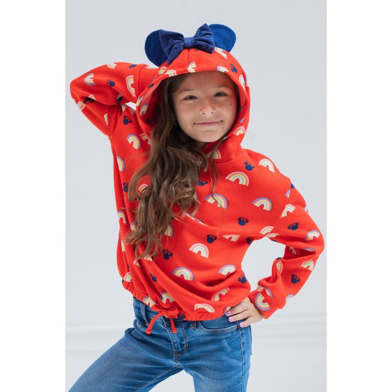 Mickey Mouse & Friends Minnie Mouse Girls Pullover Fleece Hoodie T-Shirt and Leggings 3 Piece Outfit Set Toddler, 4 of 8