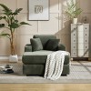 Corduroy Chaise Lounge Sofa,Upholstered Accent Chair with Cup Holder and Storage Pocket,Modern Lounge Chair for Living Room or Bedroom-Koiai - 2 of 4