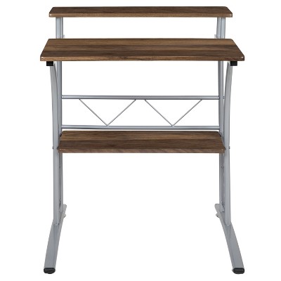 Contemporary Adjustable Height White Steel Workstation with Keyboard Tray