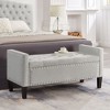 NicBex Modern 48" Storage Bench Velvet Accent Stools with Nailhead Trims and Armrests for Bedroom and Entryway - 2 of 4