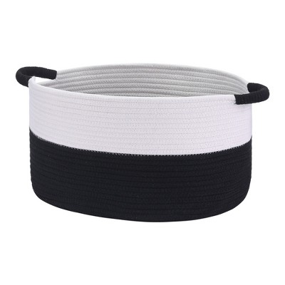 Unique Bargains Woven Handles Shelf Closet Storage Basket