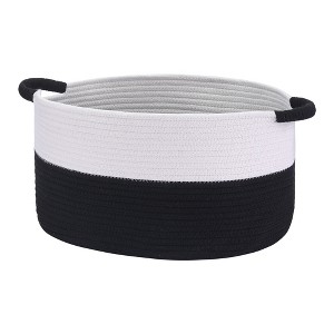 Unique Bargains Woven Handles Shelf Closet Storage Basket - 1 of 4