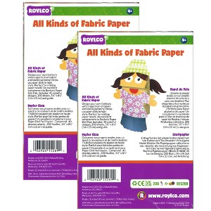 Roylco® All Kinds of Fabric Design Papers™, 5.5" x 8.5", 200 Sheets Per Pack, 2 Packs - 1 of 2