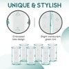 Amici Home Regina Hiball Glasses - Set of 6, 18 Oz Green Tinted Tumblers with Embossed Bee Design, Italian Made Graduated Body - Dishwasher Safe - 4 of 4