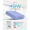 iHome Multiport 40W USB-C Charger, AC Pro 2-Port Flat Block, Dual Fast Charging Wall Adapter - 3 of 4