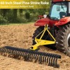 Landscape Rake, 3 Point Rake - 5 FT Heavy Duty with 360¡ã Rotation, Tow-Behind Garden Tool for Compact Tractors (Category 1) - 2 of 4